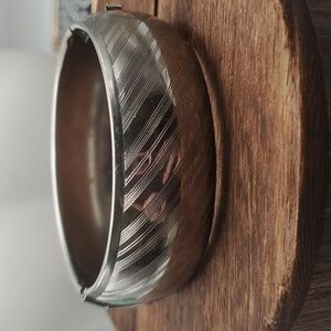 Pure Sterling silver sugar bowl hinge bracelet bangle antique‎ B0220